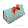Trinket jewelry box with embossing and red ribbon suit for luxury gift packing